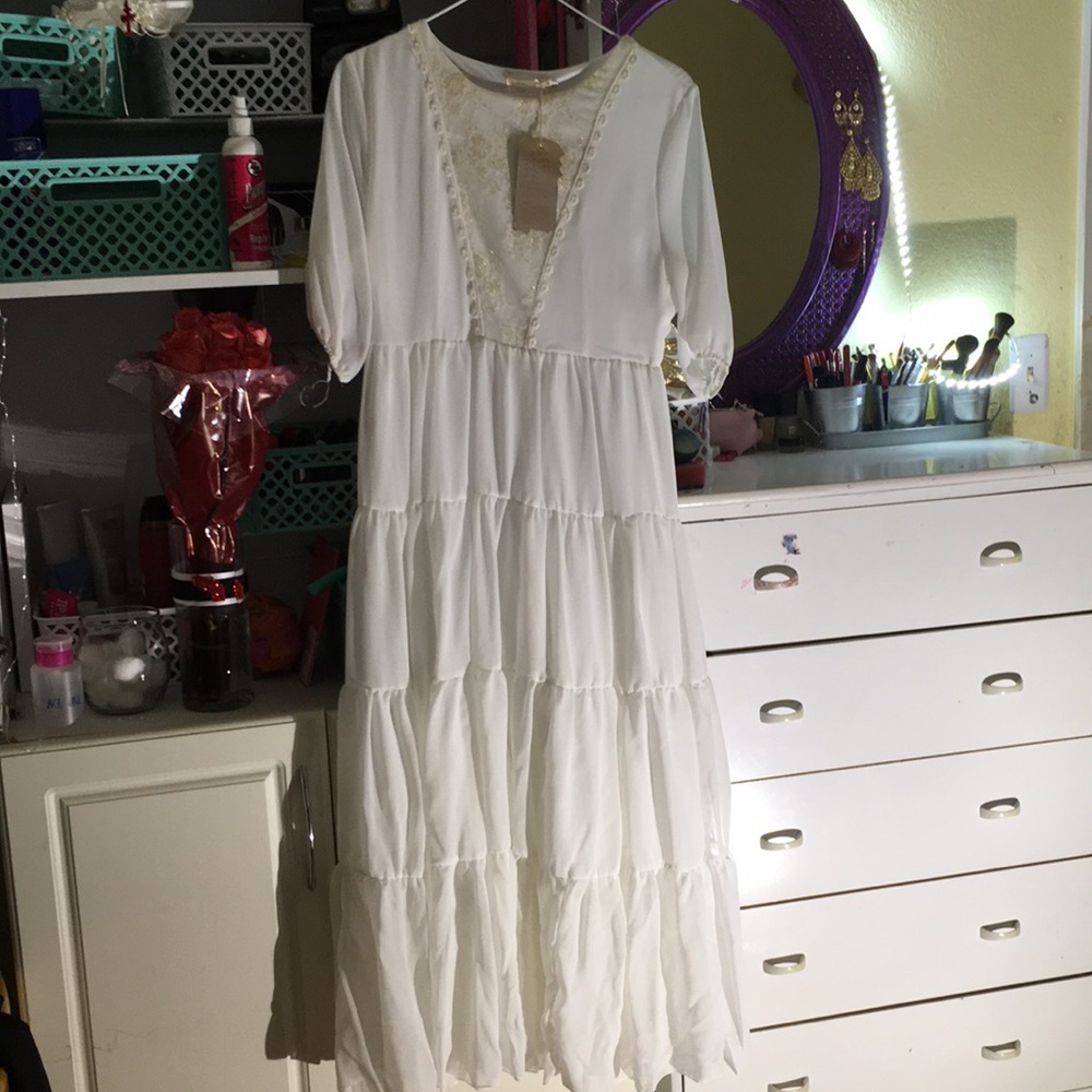 White flowy dress